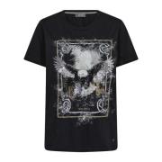 Grafisk Print T-shirt Sort