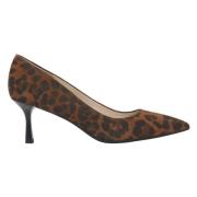 Kvinders Velour Leopard Print Pumps med spids tå ER00115969