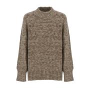 Brun Alpaka Blandet Turtleneck Sweater