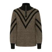 Brun Strik Pullover Sweater