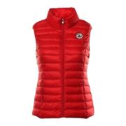 Rød ærmeløs puffer vest