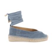 Håndlavede ballerina espadrillos med V-formet overdel