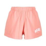 Laks Pink Slogan Broderede Disco Shorts