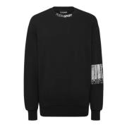 Bomulds sweatshirt med broderet logo