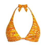 Palm Leaves Neckholder Bikini Top til kvinder