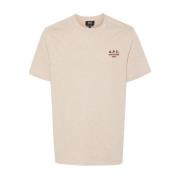 Broderet logo t-shirt i beige