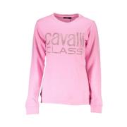 Rosa Sweatshirt med Rhinestone Logo