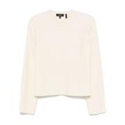 Ivory Uld Kashmir Crew Neck Sweater