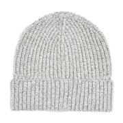 Grå Ribstrikket Kashmir Beanie