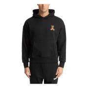 Ensfarvet Logo Lomme Hoodie