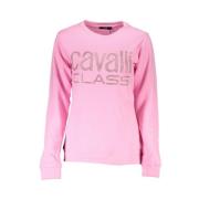 Rosa Sweatshirt med Strass Logo