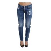 Blå Low Waist Skinny Jennifer Jeans