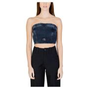 Stribet Denim Tube Top