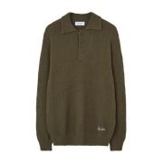 Grøn Button-Up Jersey Sweater