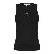 Sort Broderet Anker Logo Tank Top