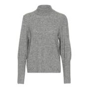 Grå Melange Strik Pullover Sweater