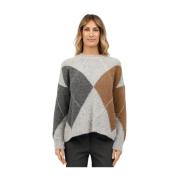 Diamantmønster Rund Hals Sweater