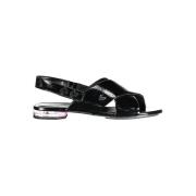 Flad Krydset Front Sandal Sort