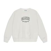 Hvid Bomuld Logo Print Sweater