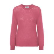 Blød Mohair Strik Pullover Pink