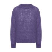 Blød Alpaka Pullover i Violet