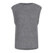 Blød Strikvest Mist Grey Melange