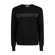 Sort sweater med rhinstenstryk