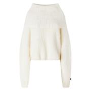 Hvid Strikket Casual Sweater