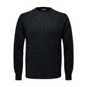 Blå Navy Cable Strik Sweater