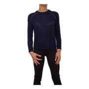 Blå Cashmere Langærmet Sweater