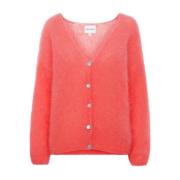 Batik-inspireret Cornelia Cardigan i Coral Red