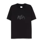 Sort Bomuld Jersey Logo Print T-shirt