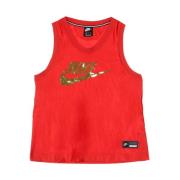 Rød Metallic Guld Tank Top