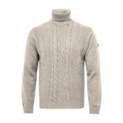 Højhalset sweater med flet foran