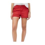 Rød Bomuld Straight Cut Shorts