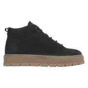 Herre High-Top Sorte Sneakers i Ægte Italiensk Nubuck med Let Isolering