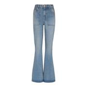 Højtaljede flared denim jeans