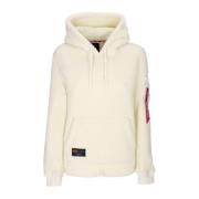 Off White Sherpa Hoodie med lommer