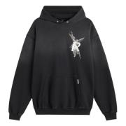 Vintage Archangel Hoodie i Stained Black