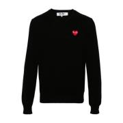 Sort Uldstrik Hjerte Sweater