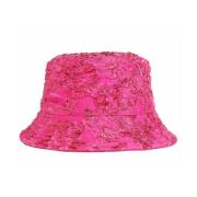 Fuchsia Blomstret Jacquard Polyester Hat