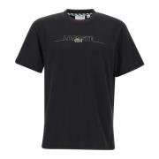 Sort Bomulds T-shirt med Logo