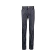 Blå Bomuld Straight Jeans Indigo