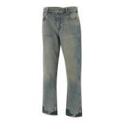 Blå Bomuld Denim Straight Fit Jeans