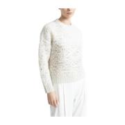 Uld, alpaka og lurex skygget jacquard sweater