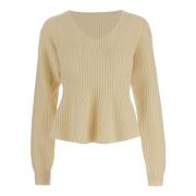 Uldblanding V-hals Sweater