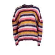 Stribet Mohair Uld Sweater