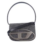 Stonewashed Denim Taske med D Plaque