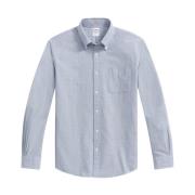 Blå Regular Fit Oxford Cloth Fredag Sport Skjorte med Polo Button Down Krave