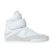 Suede Mesh High-Top Sneakers